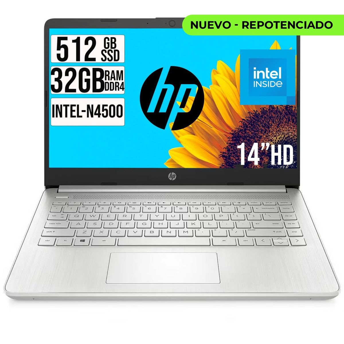 HP - PORTATIL HP INTEL N4500 SSD 512GB RAM 32GB LED 14 HD