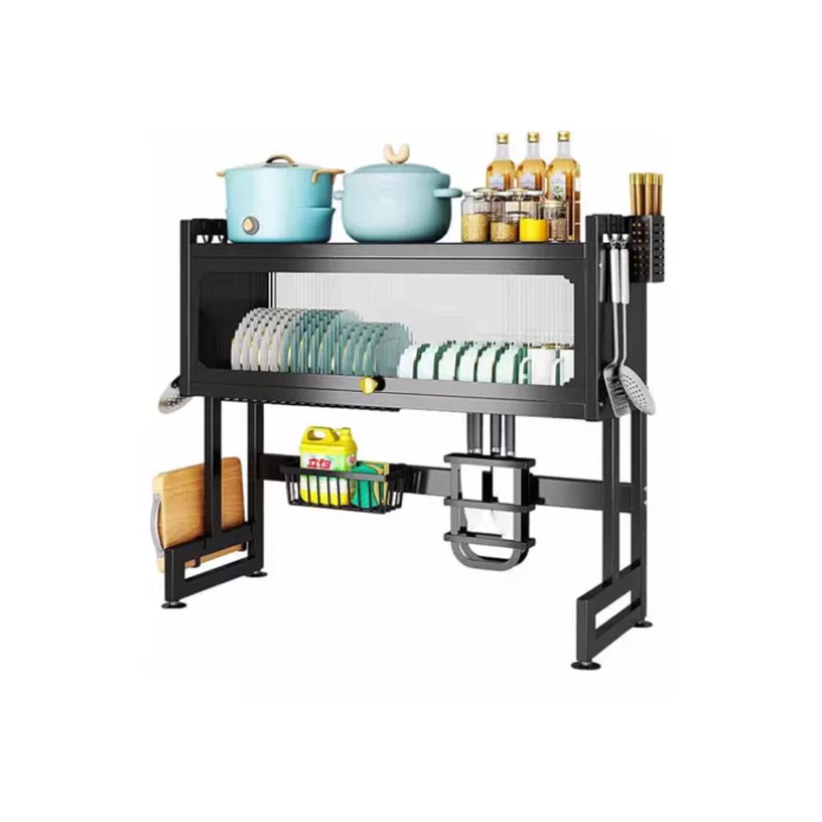 INNOVA - Platero Organizador De Platos Loza Con Tapa Escurridor