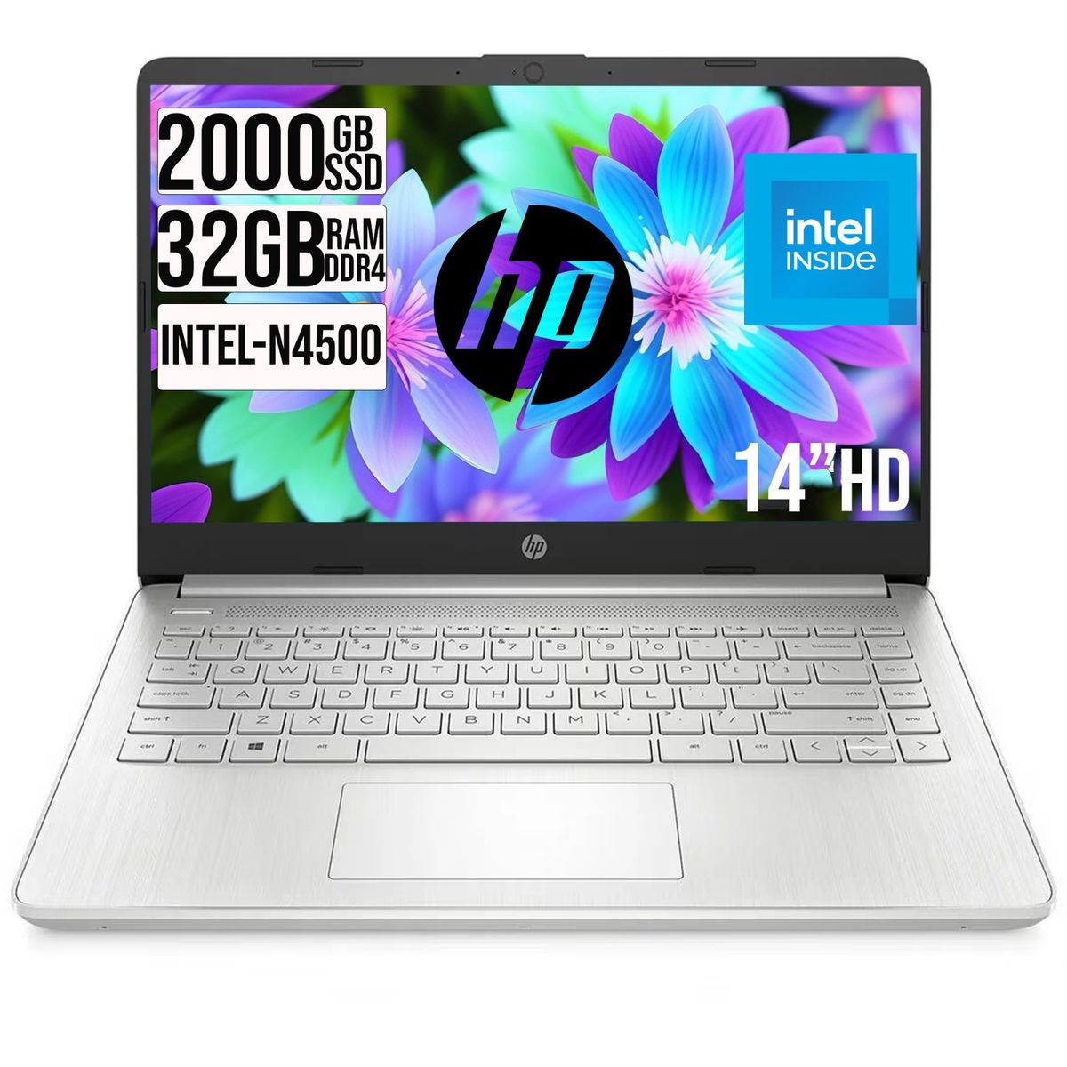 HP - PORTATIL HP INTEL N4500 SSD 2TB RAM 8GB LED 14 HD