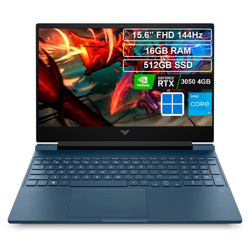 HP - Portátil Gamer HP Victus 15-fa0021la Core i5 12450H 16GB 512GB RTX 3050