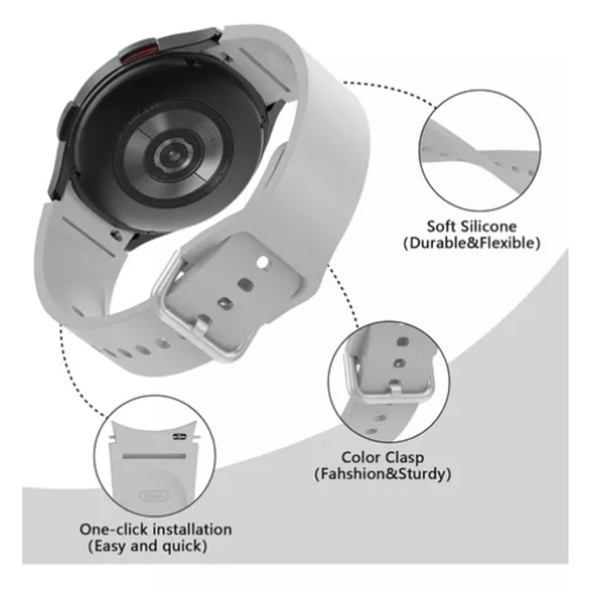 GENERICO - Manilla Compatible con Samsung Galaxy Watch 4-5-6-7 y Fe