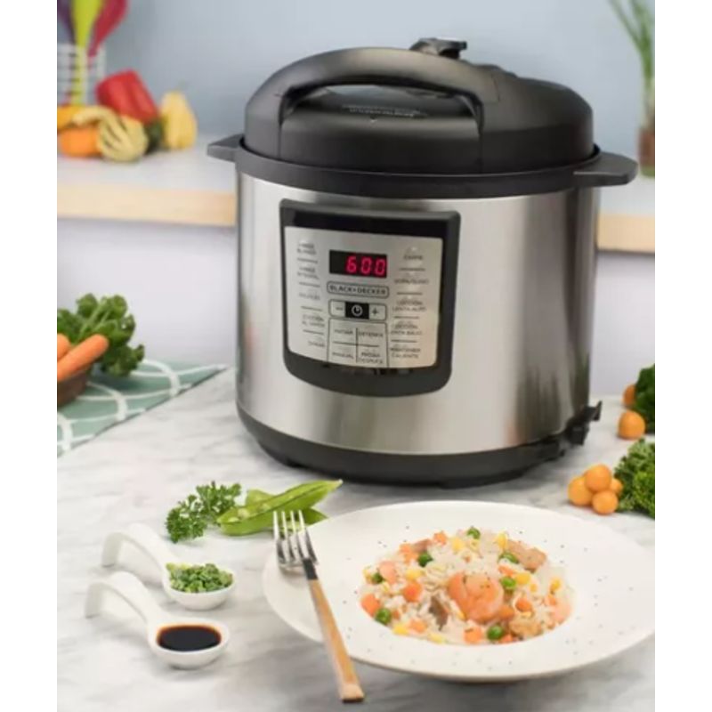 BLACK+DECKER - Olla de Presión Multifuncional Black+Decker Cocina Rápida y Versátil