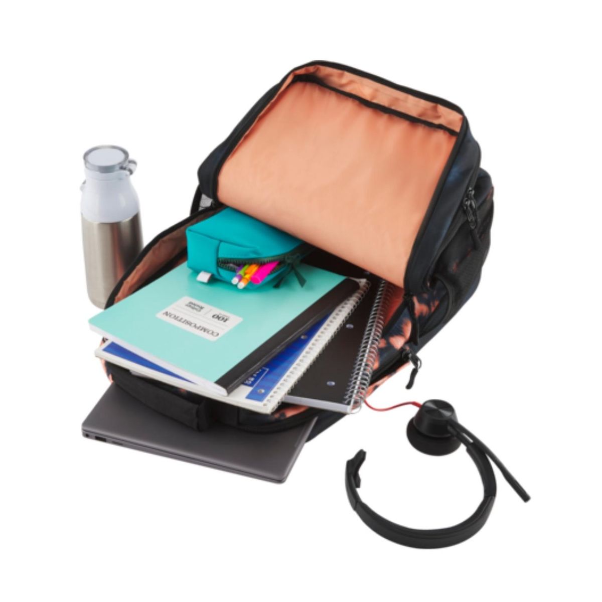 HP - Mochila HP Campus XL con teñido anudado Negro Naranja