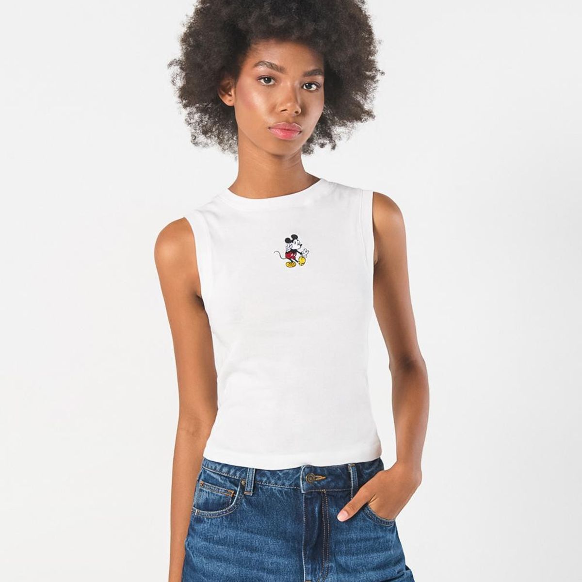 KOAJ - KOAJ Camiseta manga sisa crema clara con estampado de Micke Mujer