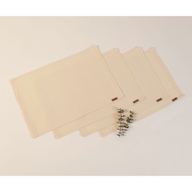 NOSSARENA - Set x 4 individual lona 30x45cm color beige