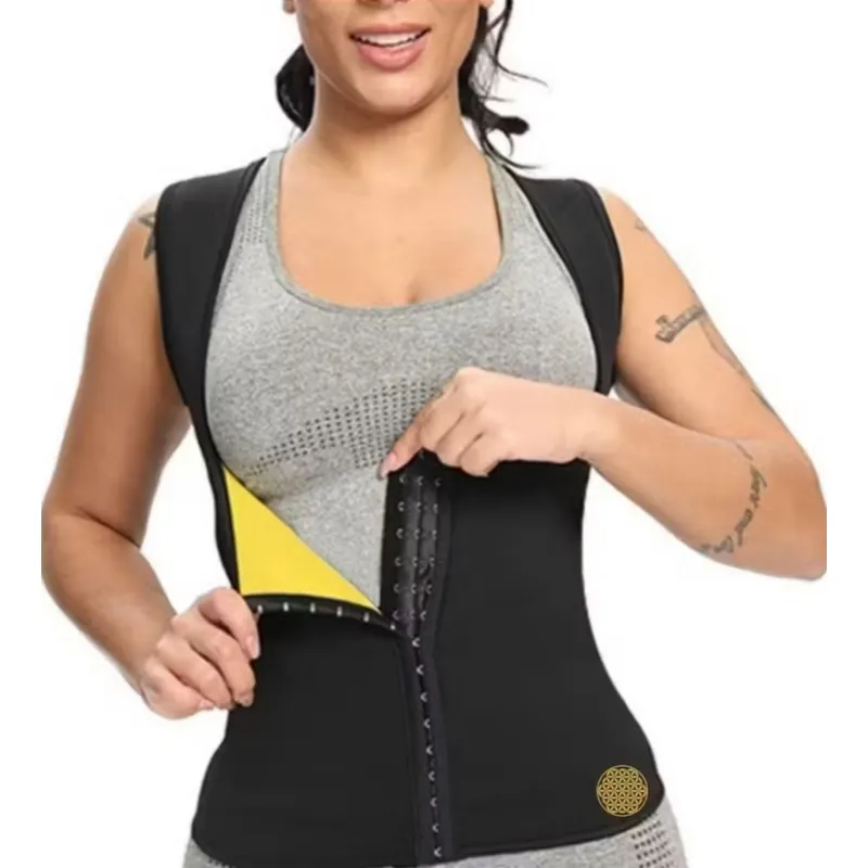 RAINBOW SHAPER - Faja Chaleco Termico Neopreno Sauna Reductor Mujer 4 Broches