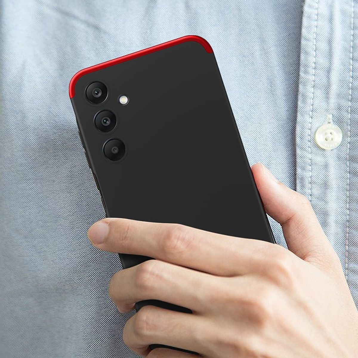 GENERICO - Funda Carcasa Estuche Protector Para Samsung A25 Negro Rojo