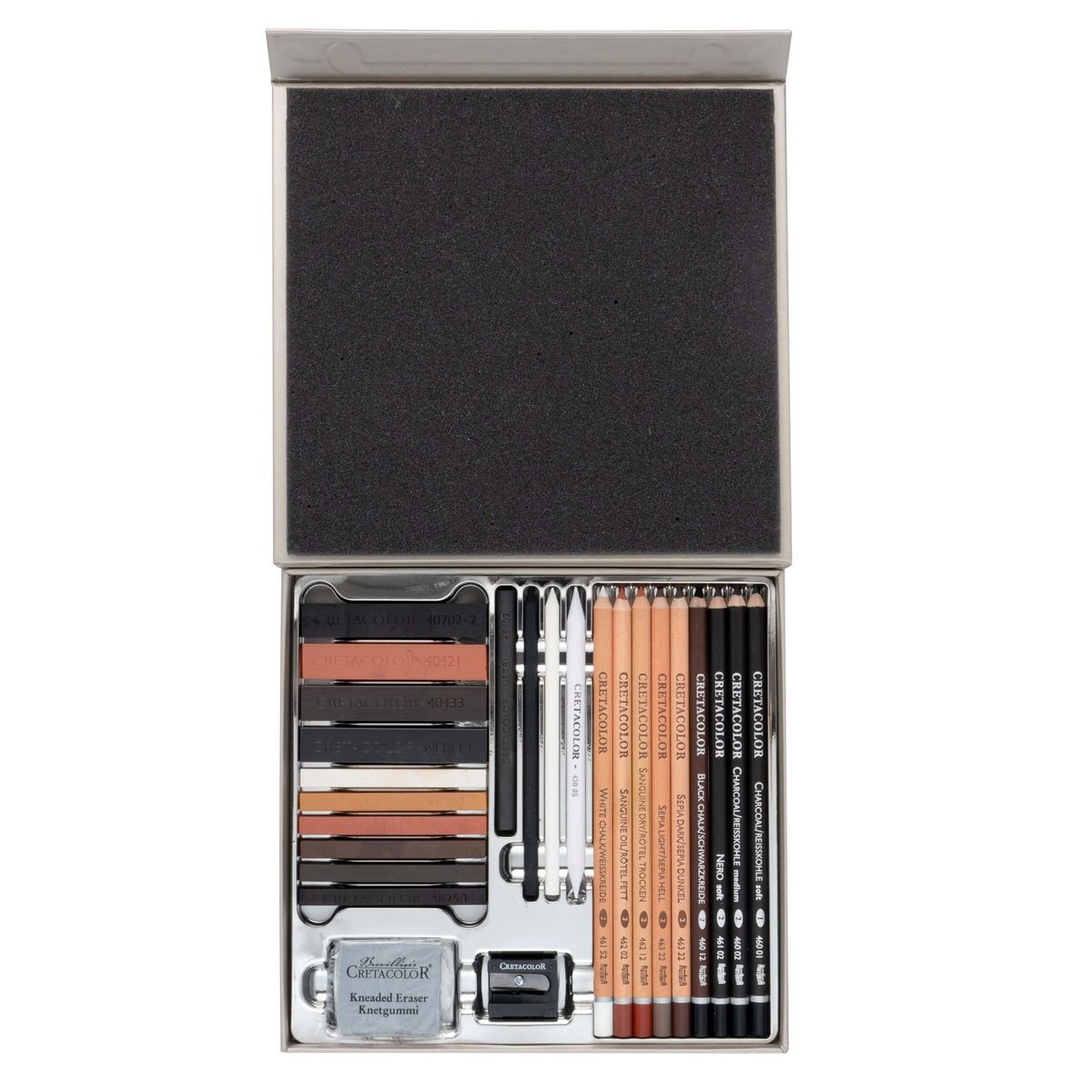 CRETACOLOR - Set De Dibujo Cretacolor X25 Piezas Pasteles Carboncillos