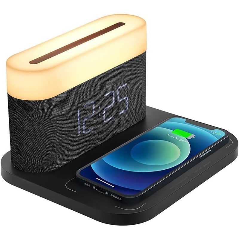 GENERICO - Reloj Despertador Carga Inalámbrica Luz Led 3 En 1