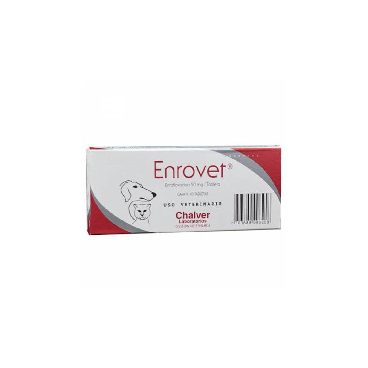 BOEHRINGER INGELHEIM - Enrovet Antibiotico Perros Gatos 50Mg 10Tab