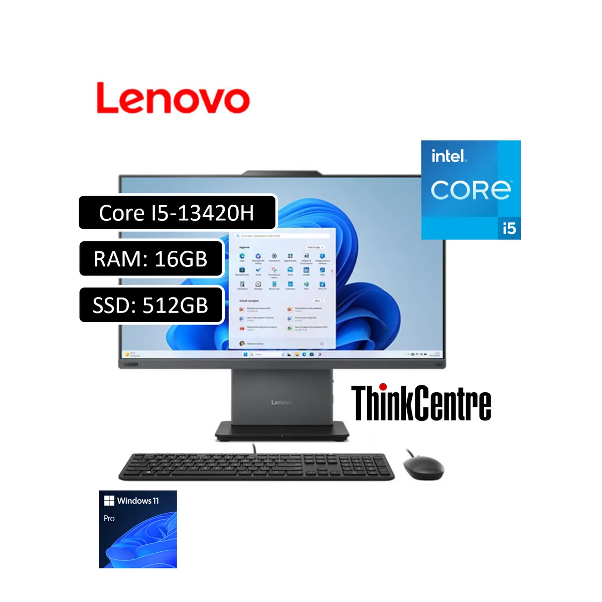 LENOVO - TODO EN UNO LENOVO THINKCENTRE NEO INTEL CORE I5-13420H RAM 16GB SSD 512GB 23.8