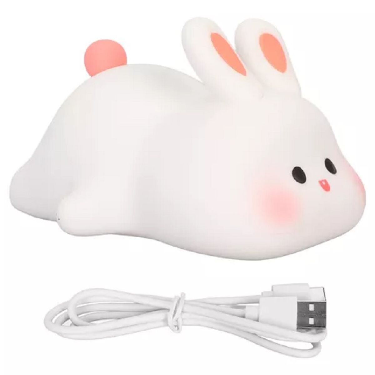 GENERAL - Lámpara Táctil Silicona Conejito LED Recargable Luz Nocturna