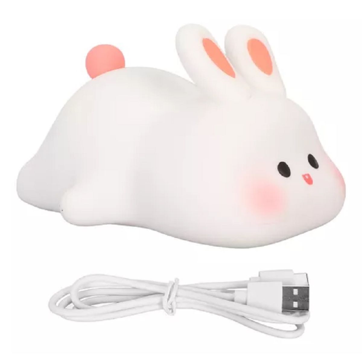 GENERAL - Lámpara Táctil Silicona Conejito LED Recargable Luz Nocturna