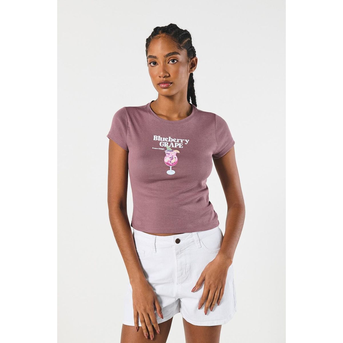 KOAJ - KOAJ Camiseta manga corta en rib unicolor con diseño de bebi Mujer