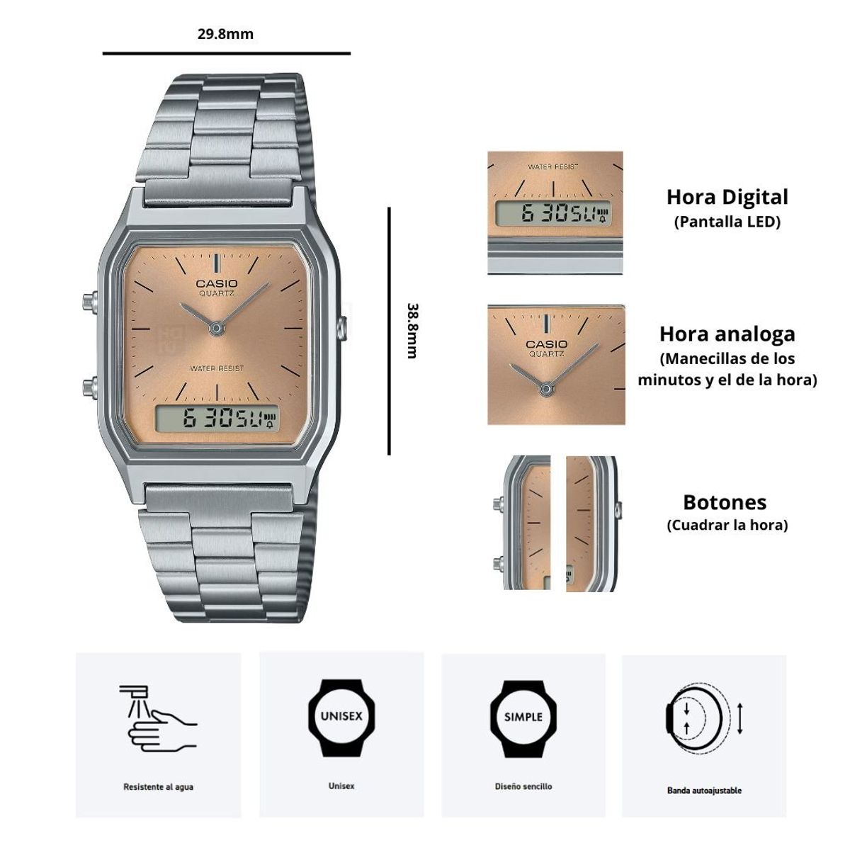 CASIO - Reloj Casio AQ-230A-4A Diseño Vintage