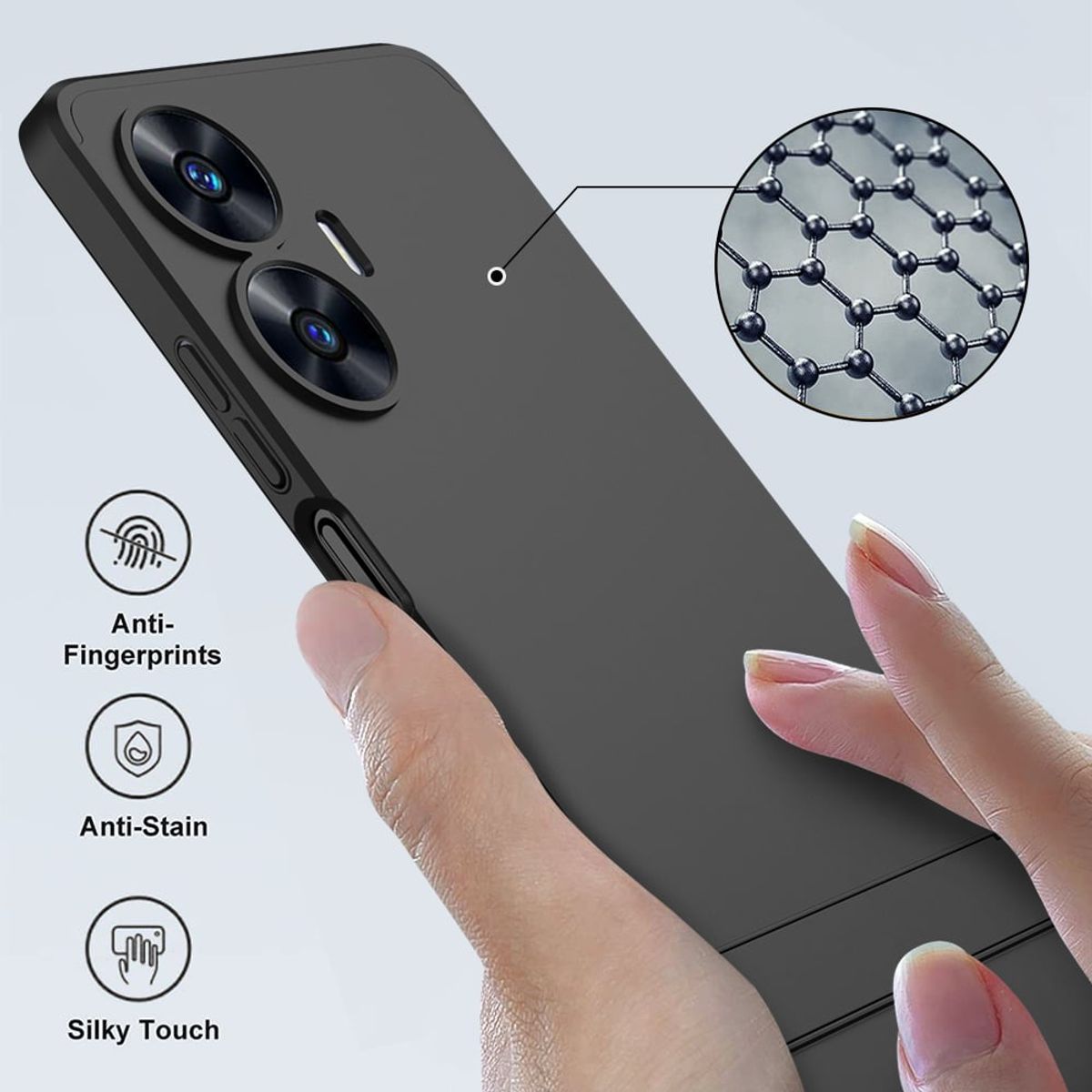 GENERICO - Funda Carcasa Estuche Protector Para Oppo Realme C55 Negro