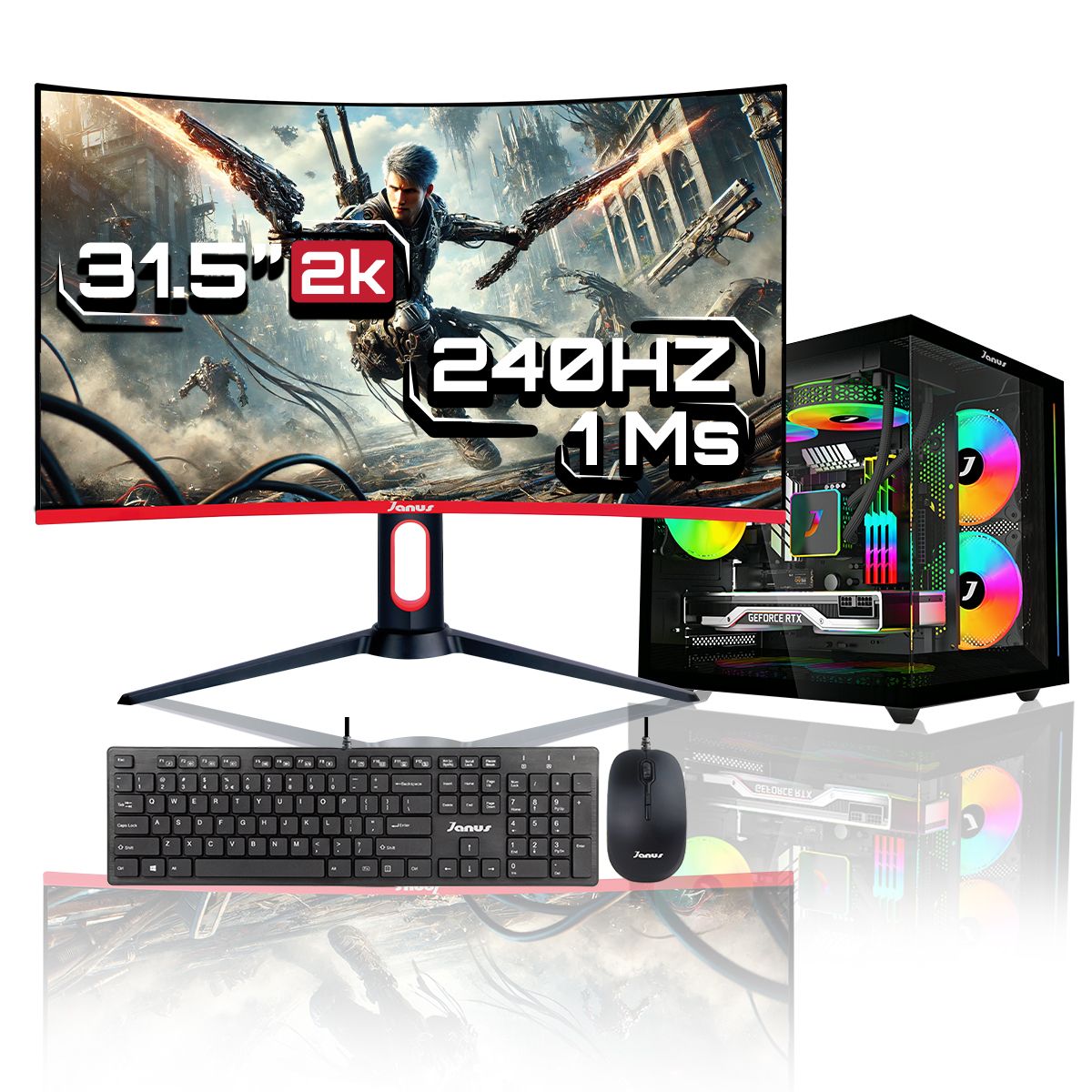 JANUS - Computador Gamer Ryzen 5 5600GT RAM 16GB SSD 512GB Monitor 32 Pulgadas 240Hz
