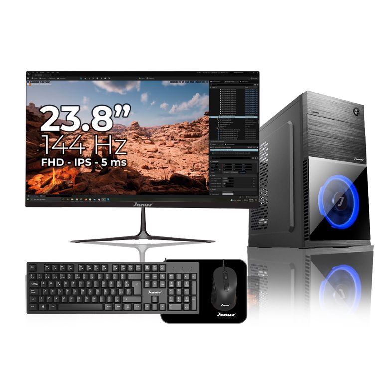 Computador AMD Ryzen 5 4600G RAM 8GB SSD 1TB Monitor 24 Pulgadas 100Hz ...