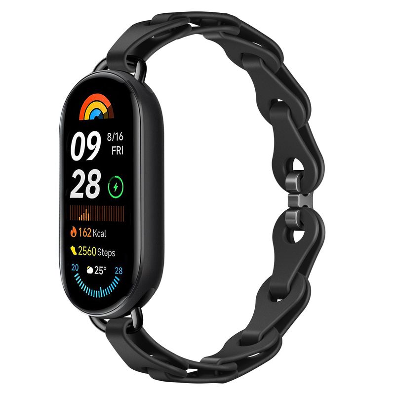 GENERICO - Correa en Eslabones de silicona Para Xiaomi Mi Band 8-9