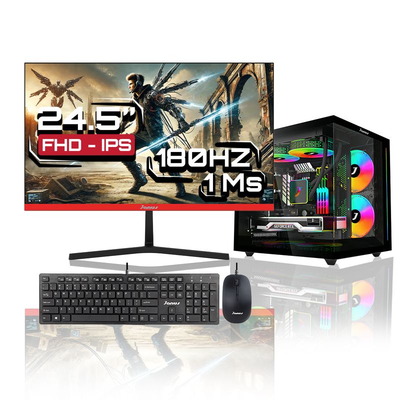 JANUS - Computador Gamer Ryzen 5 5600GT RAM 16GB SSD 512GB Monitor Gamer 24 Pulgadas 180Hz