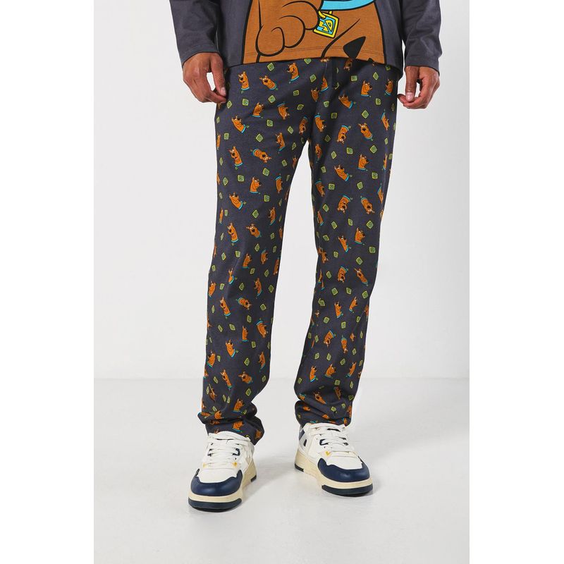 KOAJ - KOAJ Pantalón jogger gris intenso con diseños de Scooby-Doo HOMBRE