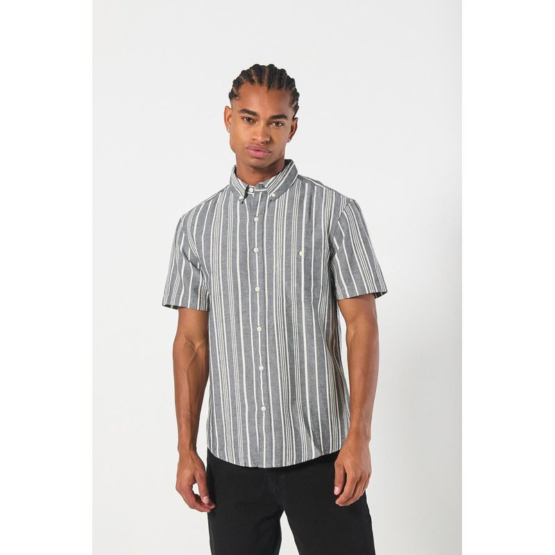 KOAJ - KOAJ Camisa con cuello button down, manga corta a rayas HOMBRE