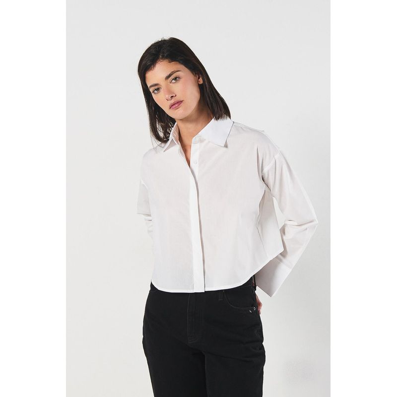 KOAJ - KOAJ Blusa unicolor manga larga amplia con abertura en espalda MUJER