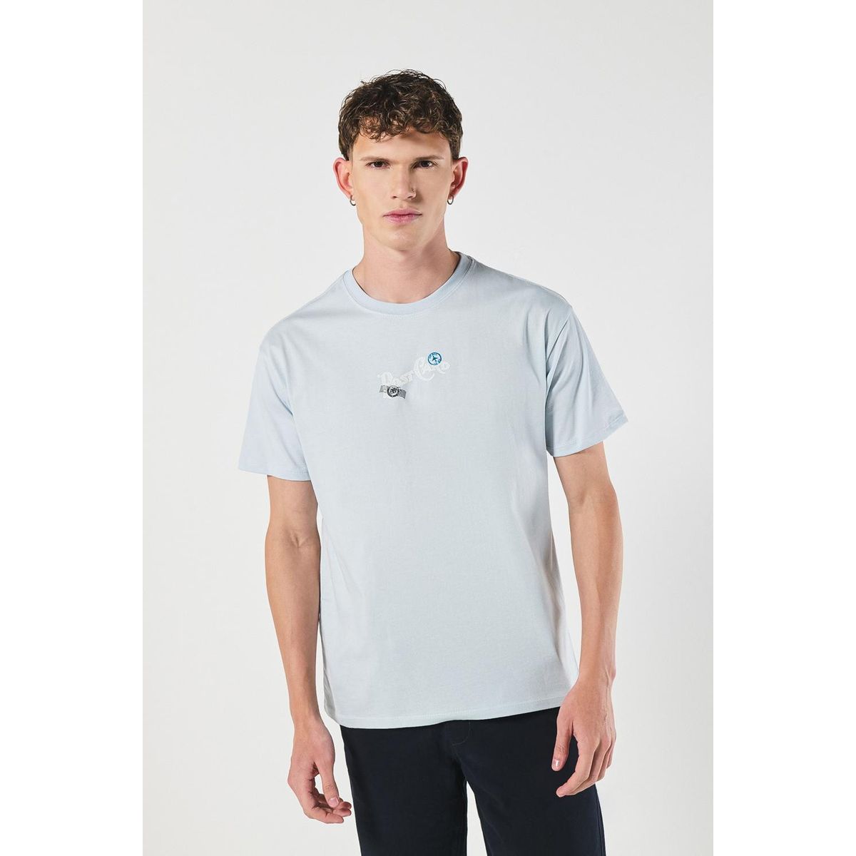 KOAJ - KOAJ Camiseta en algodón unicolor manga corta con diseño de  Hombre