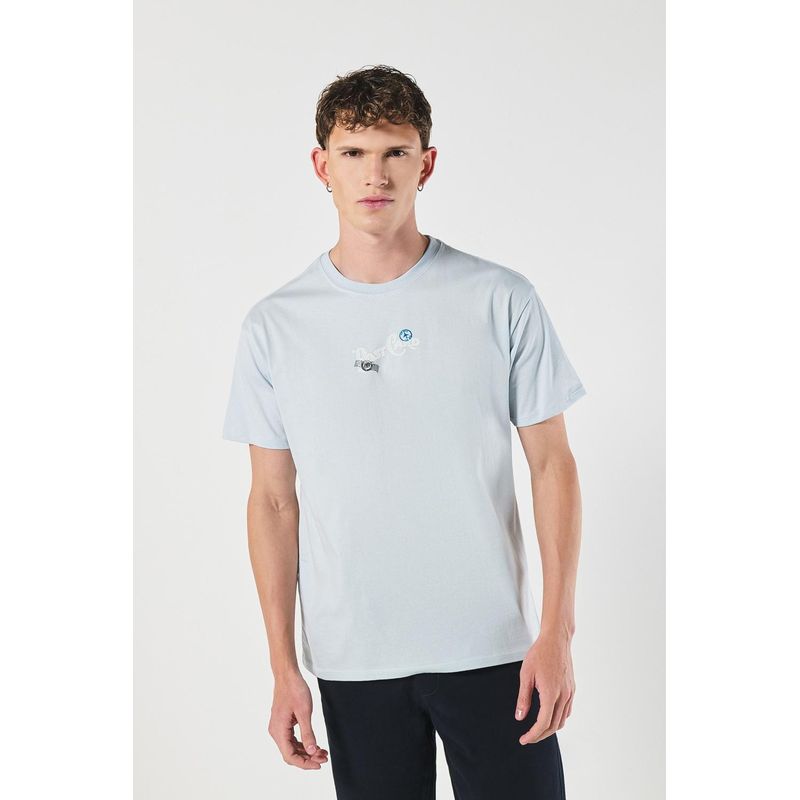 KOAJ - KOAJ Camiseta en algodón unicolor manga corta con diseño de vi HOMBRE