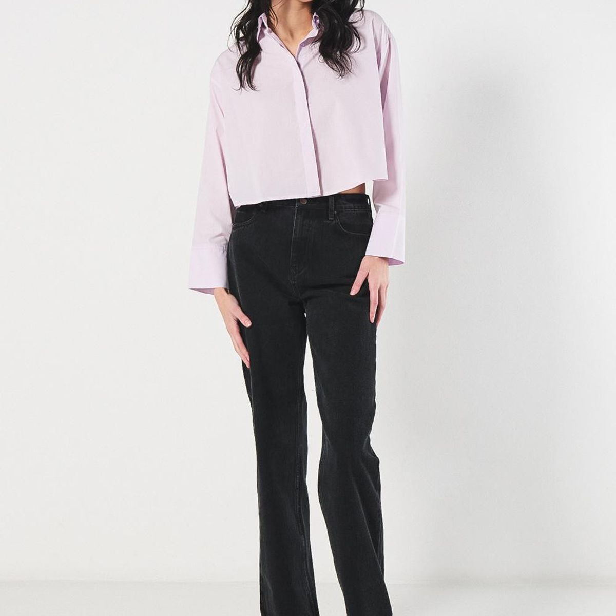 KOAJ - KOAJ Blusa unicolor manga larga amplia con abertura en espal Mujer