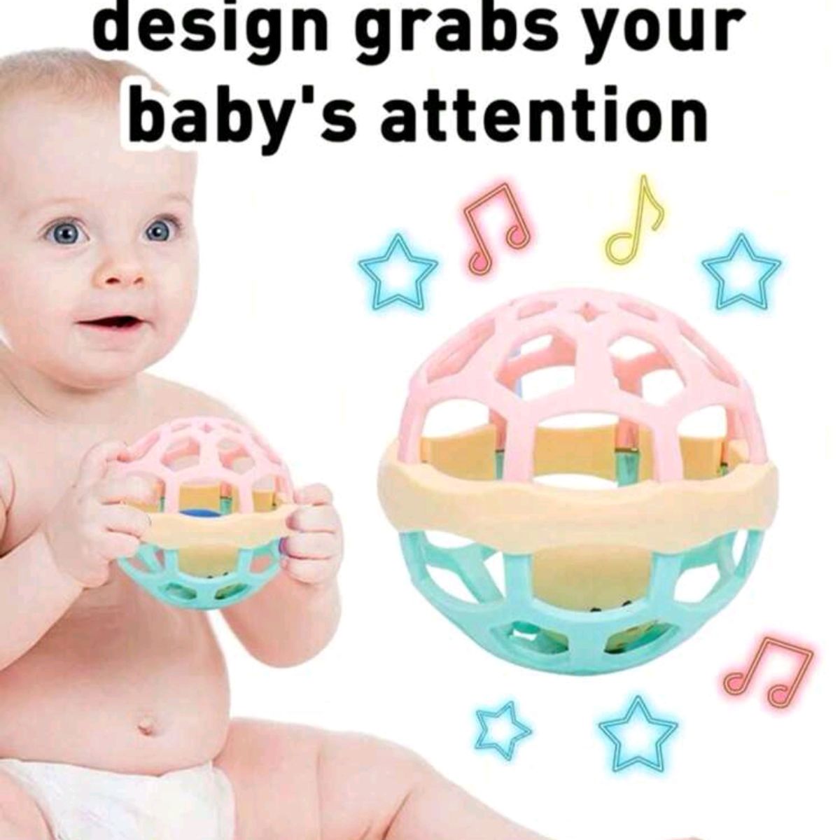 GENERICO - Sonajero Sensorial Para Bebe Pelota De Agarre Flexible