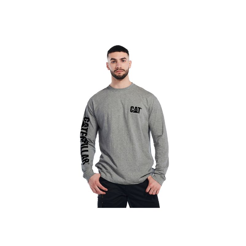 CAT - Camiseta Hombre CAT TRADEMARK Gris CAT
