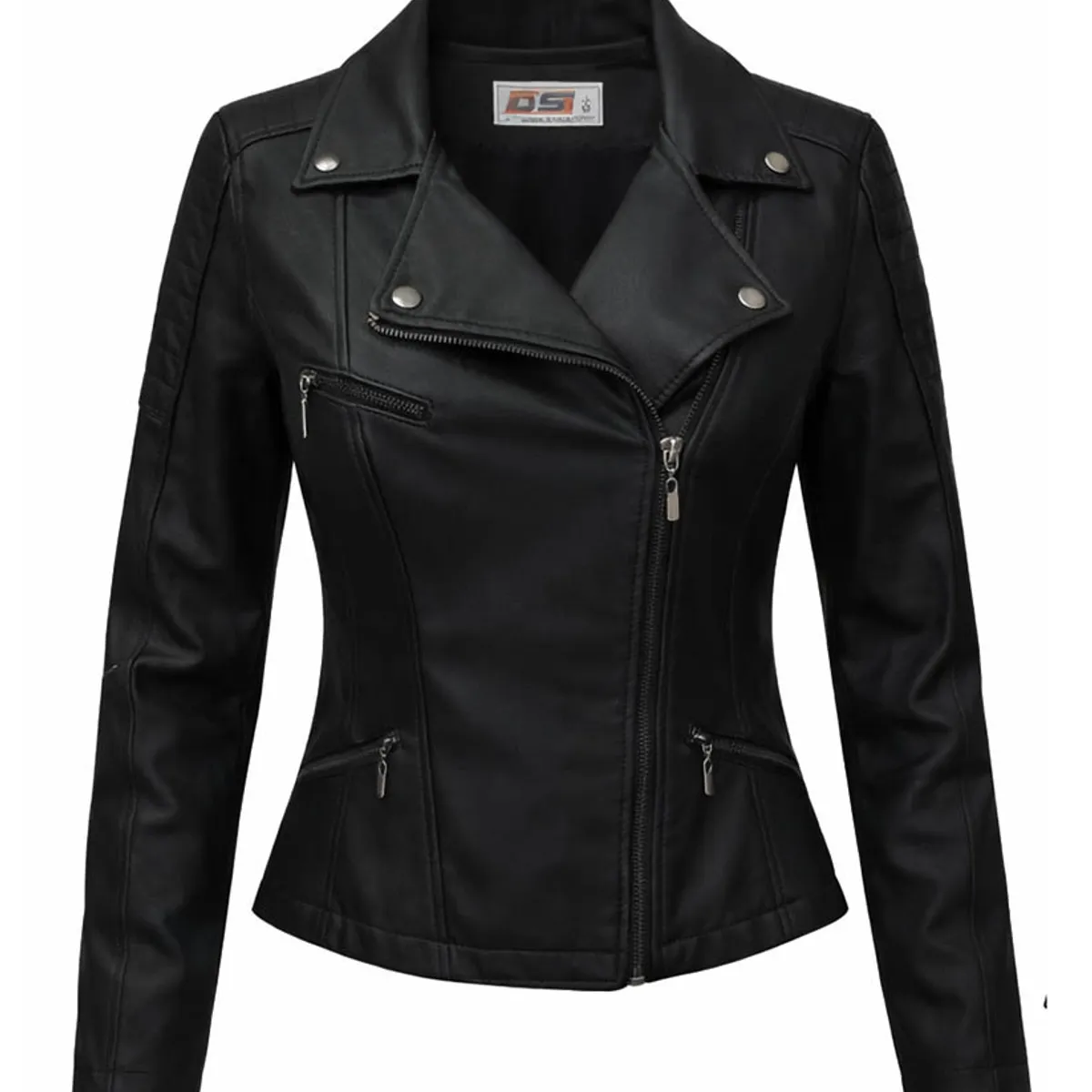MODA EN CIRCUITO - Chaqueta Estilo Chamarra para Dama en Cuerotex