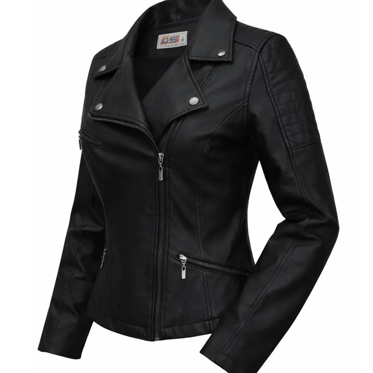 MODA EN CIRCUITO - Chaqueta Estilo Chamarra para Dama en Cuerotex