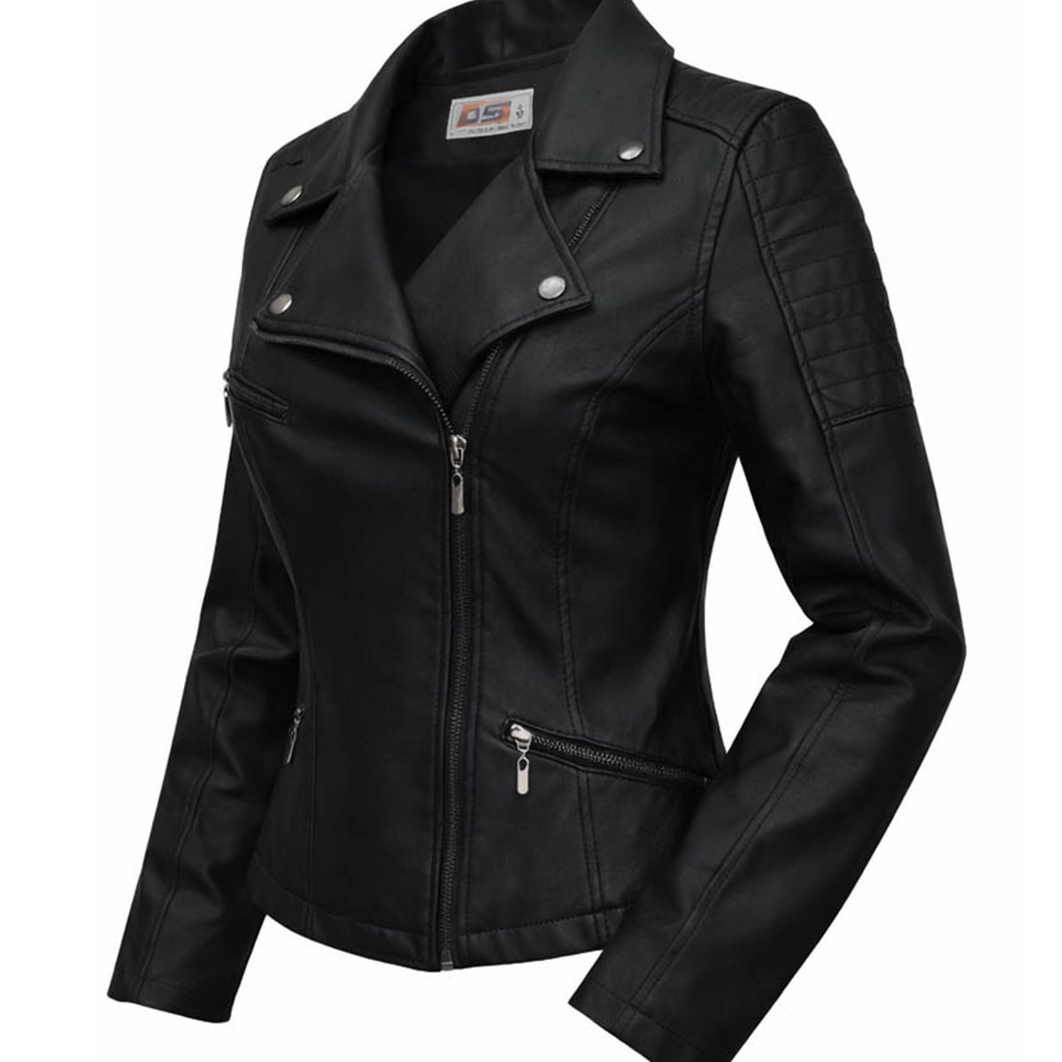 MODA EN CIRCUITO - Chaqueta Estilo Chamarra para Dama en Cuerotex