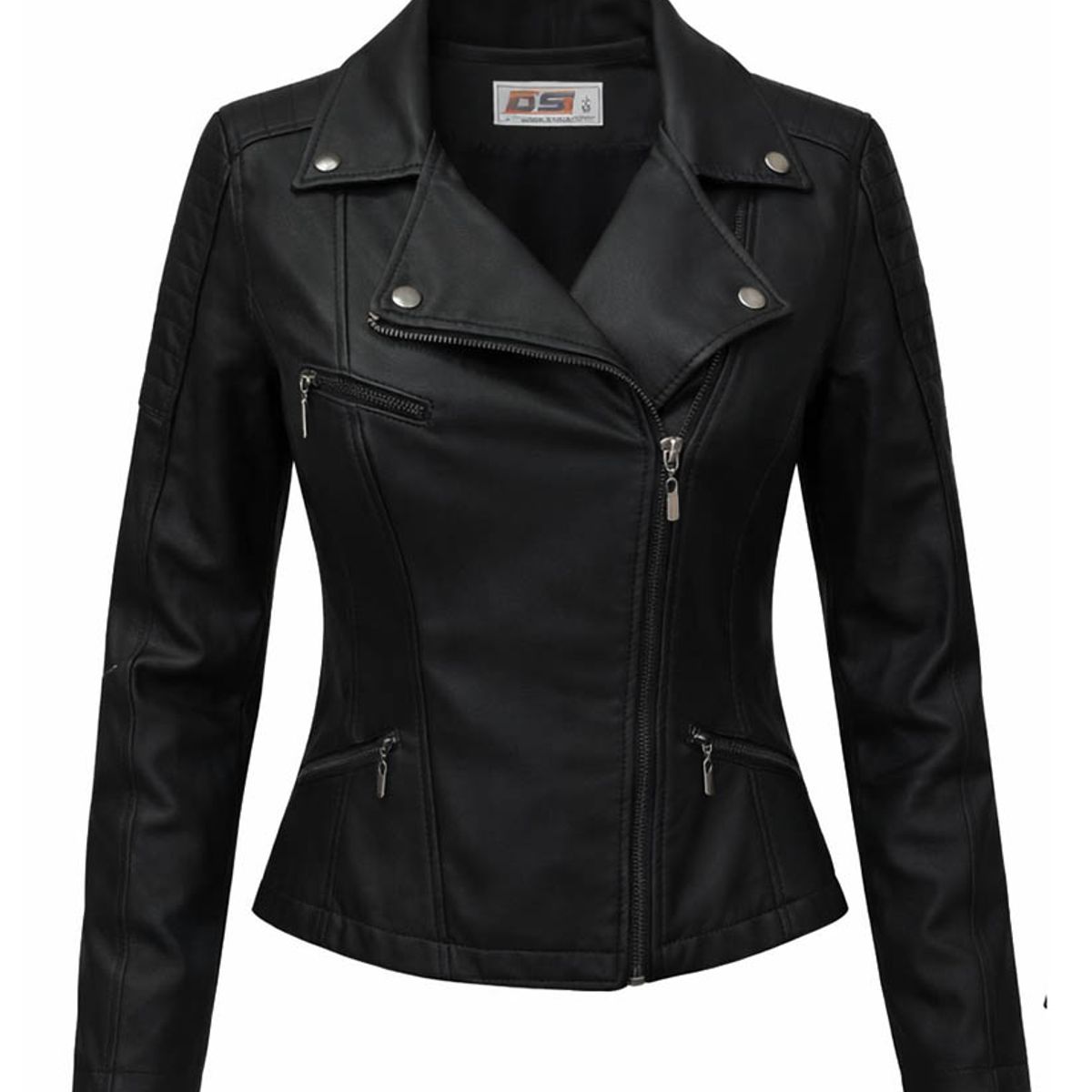 MODA EN CIRCUITO - Chaqueta Estilo Chamarra para Dama en Cuerotex