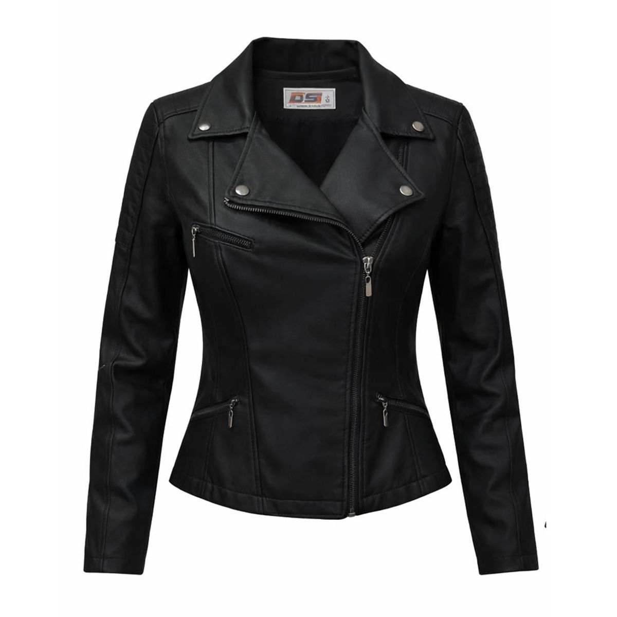 MODA EN CIRCUITO - Chaqueta Estilo Chamarra para Dama en Cuerotex