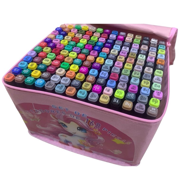 PUNTO CERO - Marcadores X 168 Colores Doble Punta Dibujos Base De Alcohol