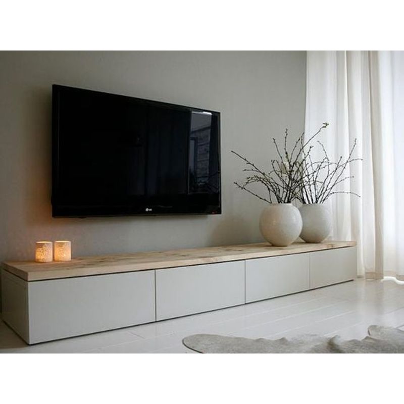 GENERICO - Mesa para Tv centro de entretenimiento White en Formica 200x50cm
