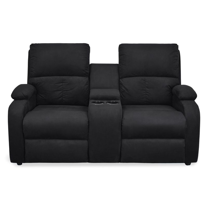 ELITE LIVING - SOFA RECLINABLE NEW RET 2 PUESTOS NEGRO MICROF