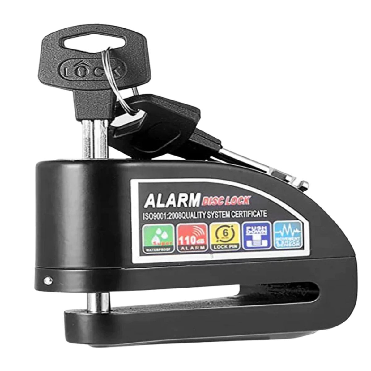 GENERICO - Candado Con Alarma Para Moto Bicicleta Freno De Disco 110db
