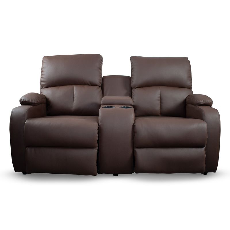 ELITE LIVING - SOFA RECLINABLE NEW RET 2 PUESTOS CHOCOLATE CUERINA