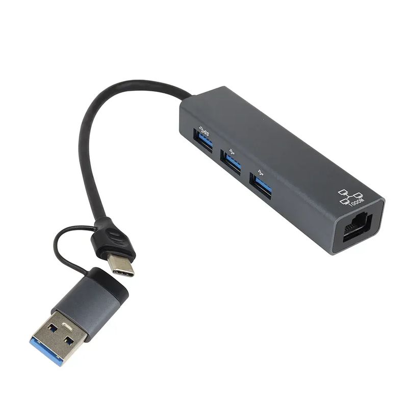 JALTECH - Hub Usb Tipo C Dual Rj45 Base 1000 Lh