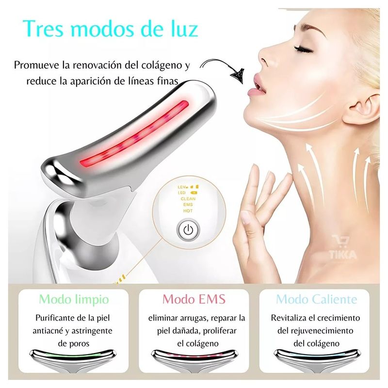 GENERICO - Masajeador Facial Antienvejecimiento con Función de Calor y Masaje