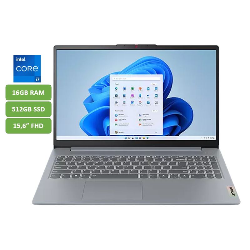 LENOVO - PORTATIL LENOVO - CORE I7 13620H - 16GB RAM - 512GB SSD - 15,6" - MOD: SLIM 3 15IRH8 - COMPUTADOR
