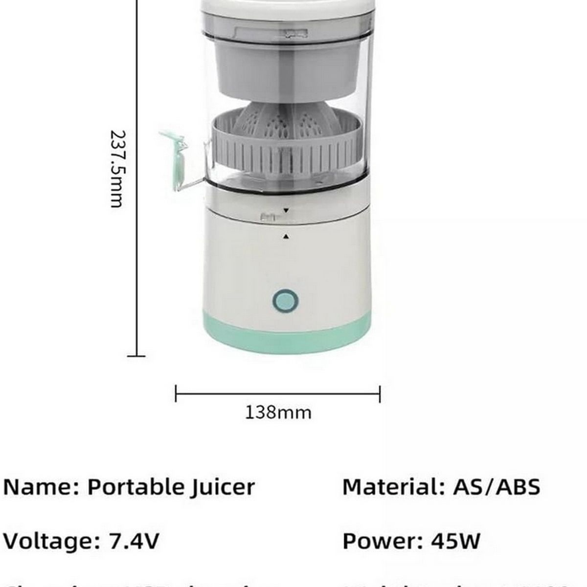 DAYOSHOP - Exprimidor Extractor De Frutas Naranja Recargable Portatil