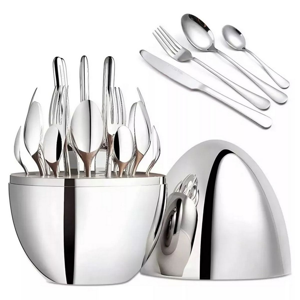 GENERICO - Juego De Cubiertos 24pcs Acero Inoxidable + Estuche Huevo