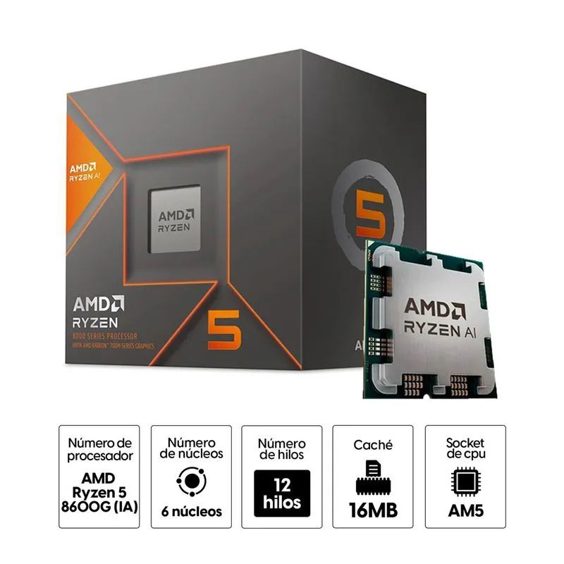 AMD - Procesador AMD Ryzen 5 8600G 4.3GHz