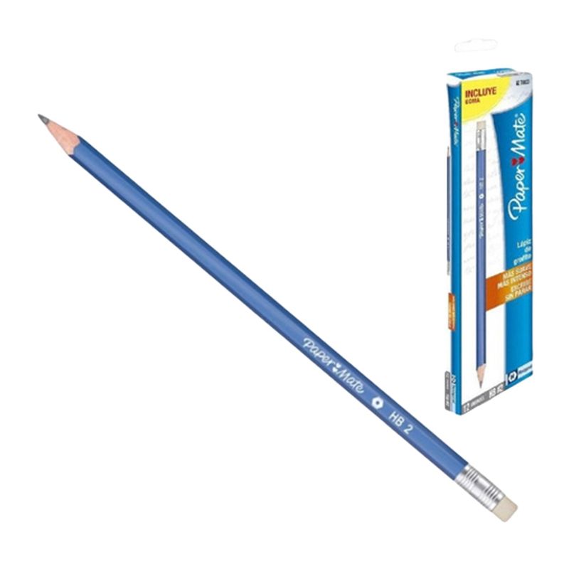 PAPER MATE - Lapiz N2 HB Hexagonal Mirado Paper Mate X 12 Unidades