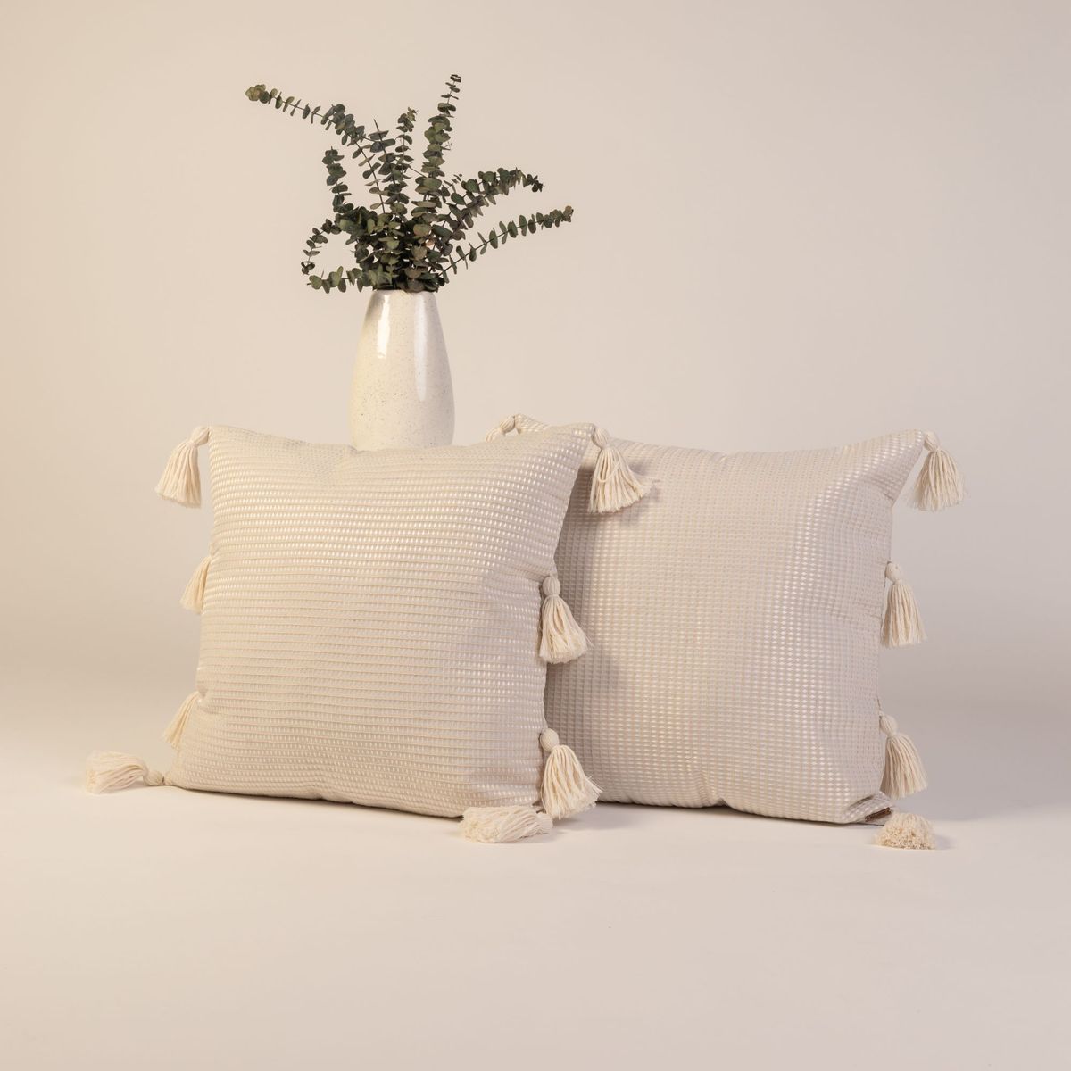 NOSSARENA - Set x 2 Cojínes Roberta de 50x50cm color greige